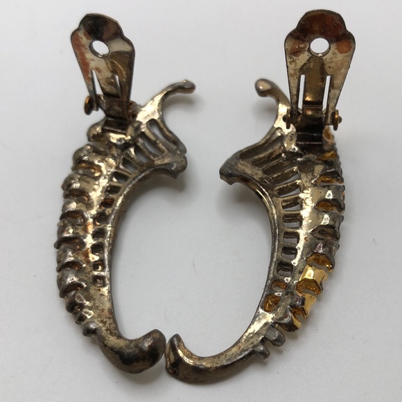 Crystal Crawler Antique Clip On Earrings - Picture 7 of 7